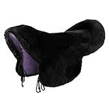 Werner Christ Lammfell Sattelsitzbezug Laramie mit Hornloch Horse – Sattelbezug für Westernsättel, Sitzbereich aus echtem Fell für eine angenehme Polsterung, in schwarz, Gr: XL