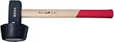 Connex Plattenverlegehammer 2400 g - rot / schwarz - mit Holzstiel aus Hickory - mit austauschbarem Gummi-Schlagkopf 110 mm Ø / Hammer / Schonhammer / Pflasterhammer / COX622256