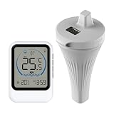 Longzhuo Digitales Poolthermometer, Schwimmend Pool Thermometer, Schwimmendes Thermometer mit LCD-Anzeige, Wasserthermometer für Schwimmbäder, Whirlpools, Spa