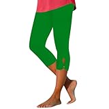 Leggings Damen Mit Taschen 3/4 Sport Leggins High Waist Kurze Sporthose Blickdicht 7/8 Yoga Hose Dehnbar Für Sommer Gym Leggings Damen Straffender Wickel