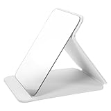 BESPORTBLE Schminkspiegel Faltbar Kleiner Tischspiegel aus Kunststoff Weiß Freistehend für Schlafzimmer und Bad