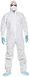 ACE CoverX Schutz-Overall - Einweg-Schutzanzug (Typ 5/6) - Arbeits-Coverall - gegen Chemikalien & Partikel - Weiß - 3XL