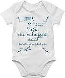 Baby Body Mädchen - Strampler & - Papa du schaffst das Fußball Junge - 6/12 Monate - Weiß - geschenke für geburt vater babystrampler lustige babykleidung dadds babysachen pullerparty geschenk
