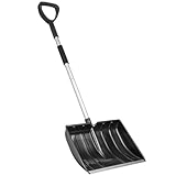 LESOLEIL Schneeschaufel Winterschaufel, tragbare verstellbare Schneeschaufel, 42cm breite Kapazität EIS und Schnee Schaufel, D-förmiger Griff, verwendet für Garten Auto Fahren und Outdoor Camping
