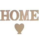 YJFY 1 Satz Schriftzug zum Hinstellen Home Schriftzug Home zum hinstellen Buchstaben 3D Buchstaben Deko Home Buchstaben Deko Wand Holz romantisch Für Wohnzimmer und Raumdekoration (Holzbuchstaben)