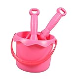 FELTECHELECTR 3 Stück Teiliges Gartenwerkzeug Set mit Langem Schaufel Rechen und Wassereimer Robustes Leichtes Sandspielzeug für Mädchen für Blumen Pflanzen und Sandkasten spielspaß