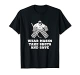 Eishockey-Torhüter, tragen Sie Masken beim Schießen und retten Sie lustig T-Shirt
