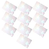 Angoily 10 Blatt Laminierfolie Farbig Holografisch Transparente Pet Kaltlaminierfolie Wasserfeste Schutzfolie für Fotos Dokumente und Bastelarbeiten Langlebige Plastikfolie für