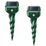 Solar Maulwurf Vertreiber & Maulwurfvertreiber [2er Pack] - Wasserdicht IP65, 3-Fach Vibration, Solarbetrieben Wühlmaus Vertreiber für Garten, Rasen, Hof, Bauernhof
