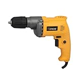 Hoteche 420W Elektrische Bohrmaschine, 0-4500 U/min, 10mm Metall/15mm Holz, 220-240V, 50/60Hz, mit Kunststoff-Spannfutter, Kohlebürsten und Zubehör