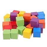 TOYANDONA Bunte Würfel Bauklötze Aus Buchenholz Pädagogisches Für Die Frühe Bildung Große Bunte Holzbausteine Für Kreative Bauprojekte