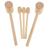 UTHCLO 12 Stück Teiliges Holzhammer aus Naturholz Robustes Seafood Cracking Werkzeug für Krabben Hummer Muscheln und Schmuckherstellung Glatte Oberfläche Einfach zu Reinigen