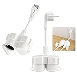 Verlängerungskabel mit Schuko Steckdosen, 2 in 1 Doppelstecker für Steckdose,16A/250V/Max Doppelstecker Verlängerungskabel Kurz mit Steckdosenadapter 2fach Schuko für Heim, Büro, Küche