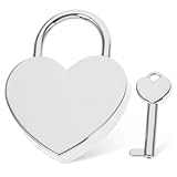 VALICLUD Kleines Herz Vorhängeschloss mit Schlüssel Robustes Liebesschloss für Gepäck Tagebücher Schmuckkästen und Handtaschen Praktisches Silbernes Wunschschloss für Kompakt und Sicher