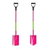 Mivos 2X Gartenspaten aus Gehärtetem Borstahl - 115 cm - Spitzspaten und Runder Spaten für Frauen - Grabspaten mit Ergonomischem Stiel und D-Griff - Damenspaten mit Breite Trittkante - Made in EU