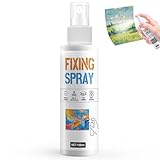 Miioto Fixativ Spray für Pastellkreide, Fixing Spray, Fixierspray Acrylfarbe, Fixativ für Pastell, Aquarell, Gouachemalerei, Kohle, Bleistiftzeichnungen, Farblos, Schnell Trocknend 100 ML