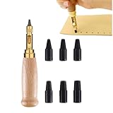 Locher zum Nähen Leder Papierhandwerk,Lochstanzer,Lochstanzer Papier,Lochzange Papier,Locher Groß,Loch Stanzer,mit 6 Pcs Lochern 1,5mm/2mm/3mm/3,5mm/4mm,für Leder,Papier,Karten und Filz