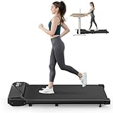 Walking Pad leise, Dripex Laufband für Zuhause 120kg,1-6km/h das Mini-Laufband fürs Homeoffice eine Motorleistung von 2.5 PS,Doppelte Stoßdämpfung (Schwarz)