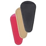 Ipetboom 3 Stück Haarschneidescheren mit Echtleder Etui Schwarz Rosa Beige Scheren und Nagelknipser Schutz für Friseurzubehör