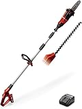 Einhell Akku Multifunktionswerkzeug GE-HC 18 Li T Kit (2 in 1 Heckenschere und Motorsäge, Oregon Schwert, Inkl. Akku Und Ladegerät), Schwarz, Rot, 18 V, 3 Ah