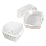 ZUNOXAZ 2 Stück Mikrowellen-dampfgarkorb Deckel und Tablett Platzsparend Stapelbar Bpa-frei Schnell Dämpfend Transparent Geeignet für Gemüse Brot Fisch Gesundes Kochen ohne Öl im