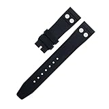 GHFHSG Uhrenarmband für IWC-Armband Big Pilot Mark Portugieser, 21 mm, Fluorkautschuk mit Nieten, weiches Armband, 20 mm, Achat