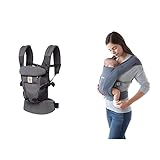 Ergobaby Adapt Babytrage für Neugeborene ab Geburt, 3-Positionen Cool Air Mesh Babybauchtrage Rückentrage, Classic Weave & Embrace Babytrage für Neugeborene, Oxford Blue, 1 Stück (1er Pack)