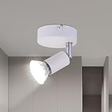 Lichtmaler LED Deckenspots GU10 Wandstrahler - Deckenleuchte Weiß Schwenkbar 330°Deckenstrahler 1 Flammig Deckenlampe Flurlampe Wand Schlafzimmer Badezimmer Küche Ohne Leuchtmittel