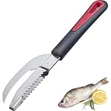 Westmark Fischwerkzeug, 2in1: Messer und Entschupper in einem, Kunststoff/Rostfreier Edelstahl, Gallant, Schwarz/Rot/Silber, 29472270