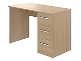 Amazon Basics Moderner Home-Office-Schreibtisch, Computertisch mit 3 Schubladen, einfacher Aufbau, 56 x 110 x 73,5 cm, Buche