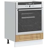 Teenpull Herdumbauschrank Porto Artisan-Eiche Holzwerkstoff, Küchenelement mit Stauraum, Vorratsschrank für Backofen, Buffet Sideboard, 60x46x81.5 cm, verstellbare Füße