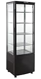 GastroHero Kühlvitrine 235 Liter I Buffet Vitrine +2 °C und +6 °C mit LED I Kühlvitrine Gastro schwarz I Kühltheke mit Glastür & Umluft I abschließbar