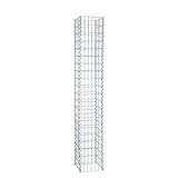 ESTEXO Gabionen-Säule 200 cm Höhe - feuerverzinkt - 4-Eck Säulengabione, Steinkorb,Gabione, Maschung, 10x5 cm