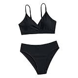 Zweiteiliger Bikini Mädchen Sexy Bikinis Kinder Set V Ausschnitt -Sommer Bikini Set Push Up Bikini Oberteil mit Triangle Bikini High Waist Sport String Bikini Verstellbaren Schultergurten