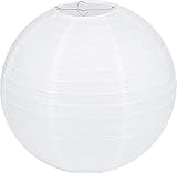 LIHAO Lampenschirm Rund Weiß Papier Laterne Classic Bamboo Style Gerippter Lampenschirm Deko für Party Garten Hochzeit Dekoration (15 cm, 6')