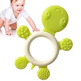 Kustimantu Cartoon Turtle Teether, Silicone Teether | Beruhigende Touet in Form von - Girls Boys Development Disting Ring Chew Grip Trainer für Reisen, Schlafen, Kindergarten