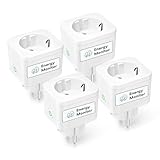 Meross Alexa Steckdose 4 Stück, Smart WLAN Steckdose mit Strommessung 16A, Smart Home WiFi Steckdose mit Sprach- und Fernsteuerung, Timer, Smart Plug Funktioniert mit Alexa, Google Home, SmartThings