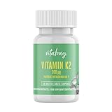 Vitabay Vitamin K2 hochdosiert 200 µg (mcg) - VEGAN 120 Vitamin K2 Tabletten MK7 MK-7 aus natürlichen Zutaten und laborgeprüft - Vit K2 Vitamin K 2 (Menaquinon-7) All-Trans Form K2 Vitamin Vitamin-k2