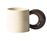 Mokkatassen, Tassen, 280 Ml, Kaffeetasse, Teetasse, Weiße Keramiktasse Und Brauner Großer Griff, Geeignet Für Trinken Von Milchkaffee Espresso Cup(Blue)
