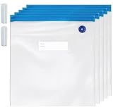 OUII Sous Vide Beutel-Set für Anova und Joule Herde, 15 wiederverwendbare BPA-freie Lebensmittel-Vakuumbeutel (blau, 20 große Beutel)