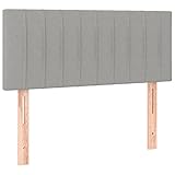 vidaXL Kopfteil, Bettkopfteil mit Holzbeinen, Höhenverstellbar Polsterkopfteil für Bett, Betthaupt Bettzubehör Schlafzimmer, Hellgrau 90x5x78/88cm Stoff
