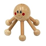Kopfhautmassagegerät aus Holz, Massagewerkzeug für die Kopfhaut – Kopfmassagewerkzeug in Form einer Spinne mit sechs Beinen, manuelles Entspannungswerkzeug, tragbares Massagegerät für Taille, Beine