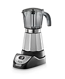 De'Longhi Alicia Plus EMKM6.B Mokkakanne (360° drehbar, 550 W) Silber-Schwarz