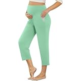 Generisch Damen Umstandsleggings High Waist Schwangerschaftsleggings Blickdicht Umstandshose Freizeithose Stretch Umstandsmode für Schwangere Lang Winter für Zuhause Sport