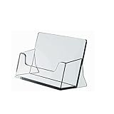 ogoPLUS Visitenkartenständer Querformat transparent / Visitenkartenhalter, Visitenkarten Ständer, Visitenkarten Aufsteller, Büro-Organizer, Visitenkartenbox, Werbung, Polystyrol