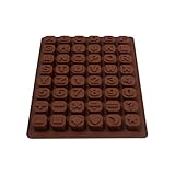 Silikonform mit Buchstaben und Zahlen, Silikonform für Fondant Schokolade | 48 Gitter Silikon Eiswürfelform | Buchstabenformen für Schokolade | 26 lett Silikonbackformen