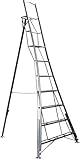 Trade Master 3 Bein Einstellbar Gartenleiter 3.0m | Gartenleiter | 3-Holm Leiter | Dreibeinleiter | Höhenverstellbar | Aluminium