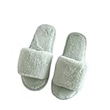 Generisch Flauschige Hausschuhe Damen Einfarbige Plüsch Pantoffeln Memory Foam Gästeschlappen Bequeme Warme Filzhausschuhe Leichte Atmungsaktive Hauspantoffeln