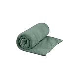 Sea to Summit - Tek Towel Reisehandtuch L - Badetuch - Weiches Frottee - Saugfähig & Schnelltrocknend - Aufhänger & Tasche - Camping, Bootsfahrten & Fitness - 60 x 120 cm - Sage Green - 285 g