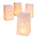 Haushalt International 8 Stück Lichtertüten Weihnachten Dekoration Deko Leuchttüten Kerzen Tüten Licht Candle Bag